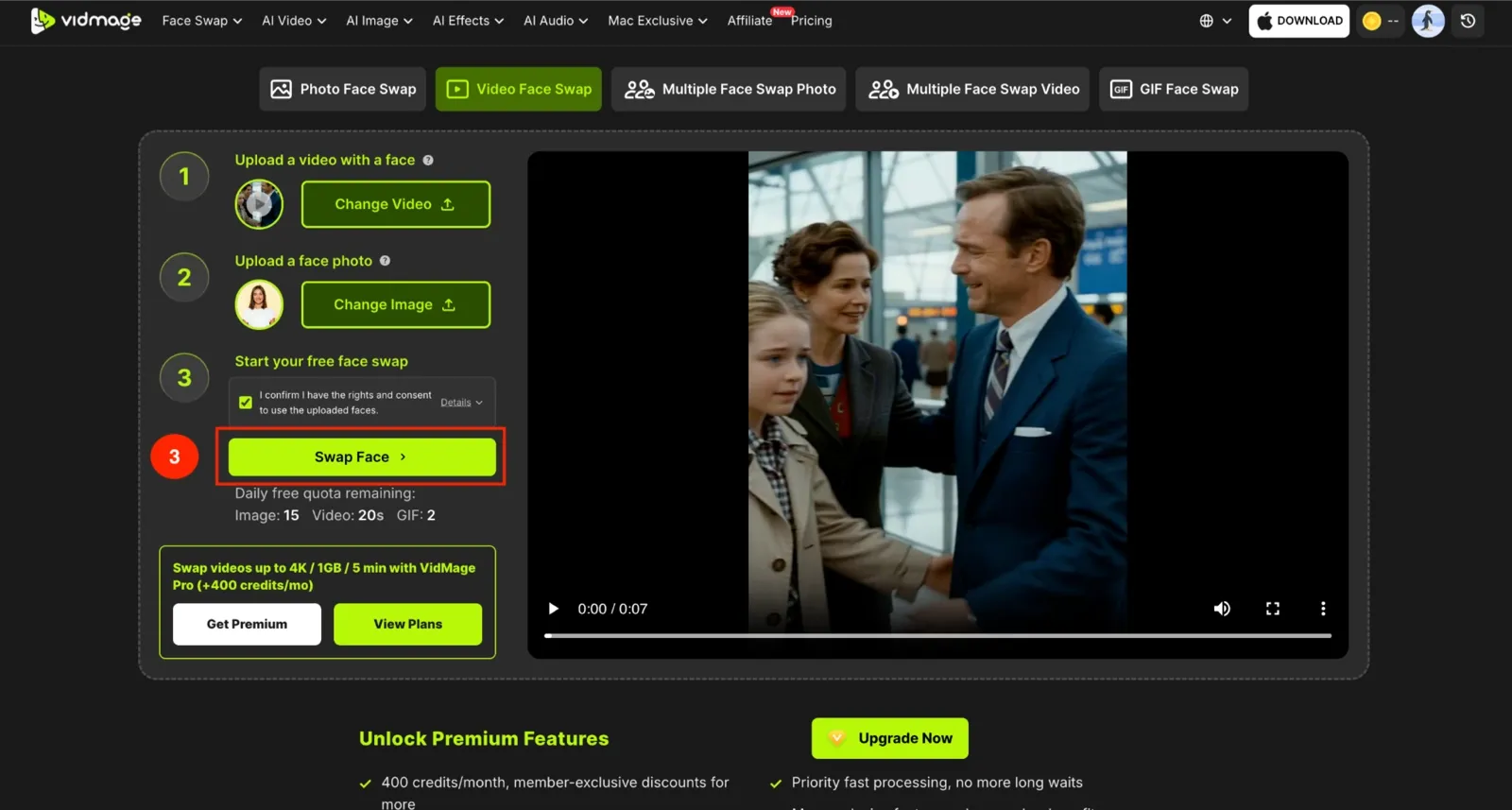 VidMage swap face