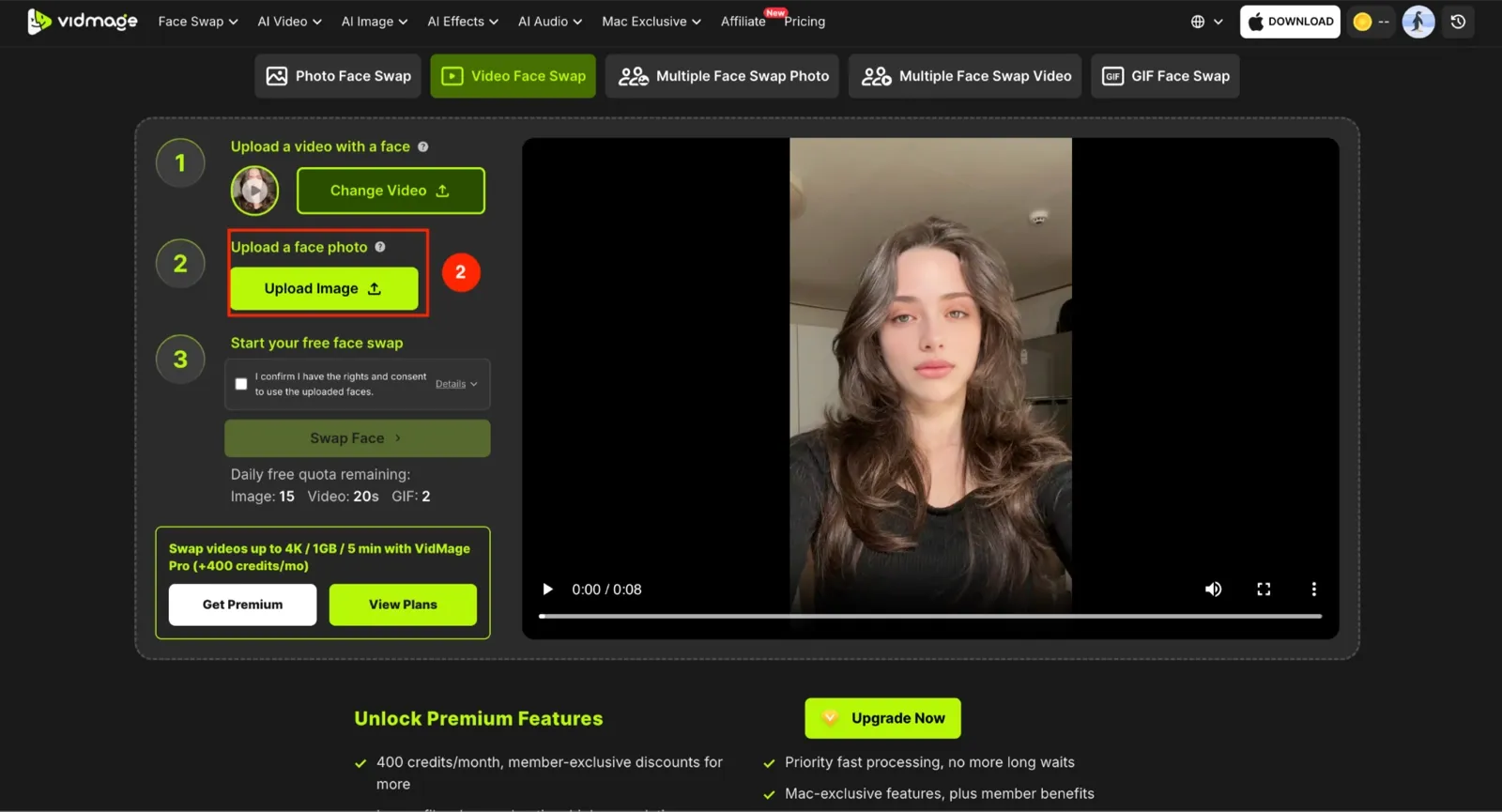 VidMage upload image