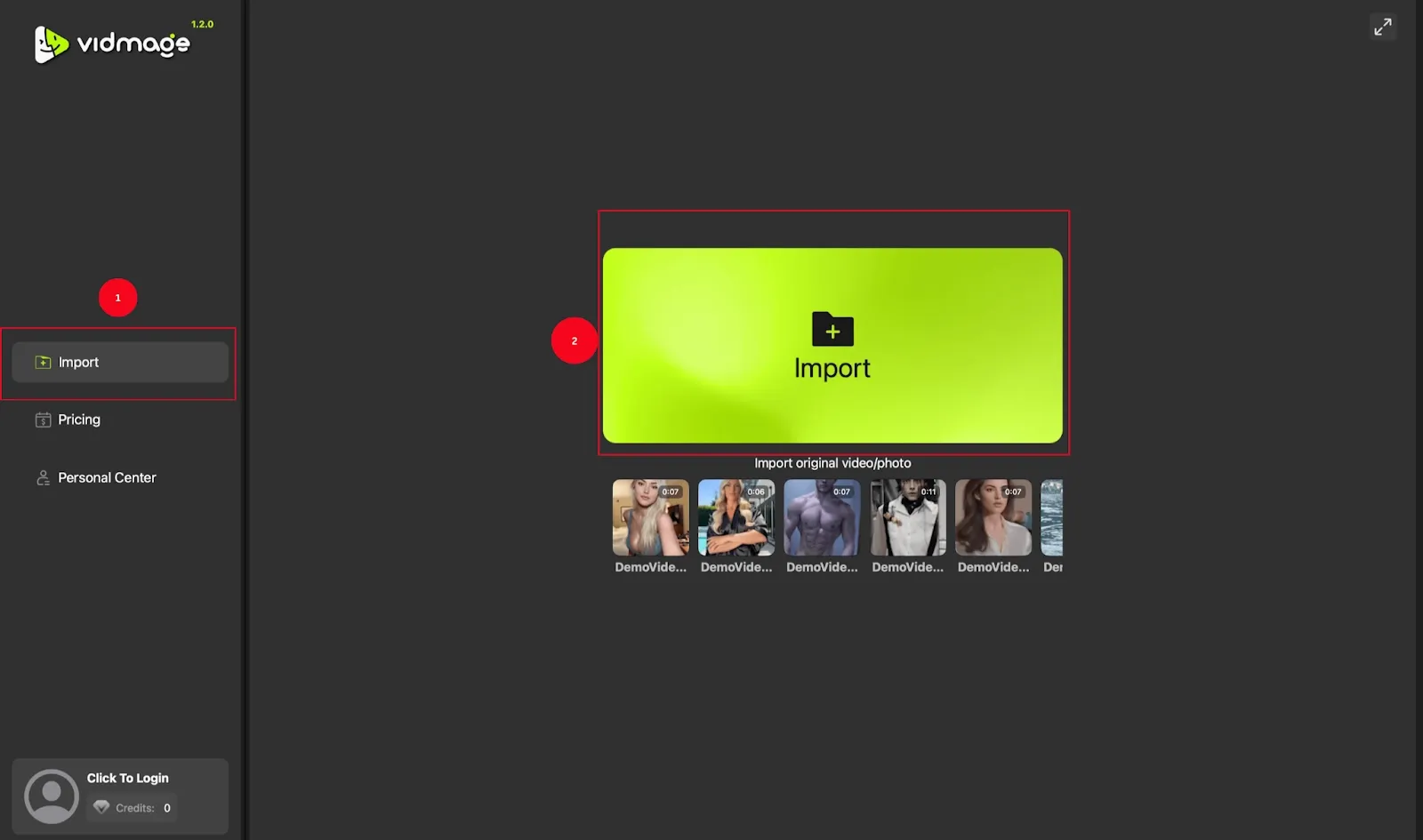 Import the image or video