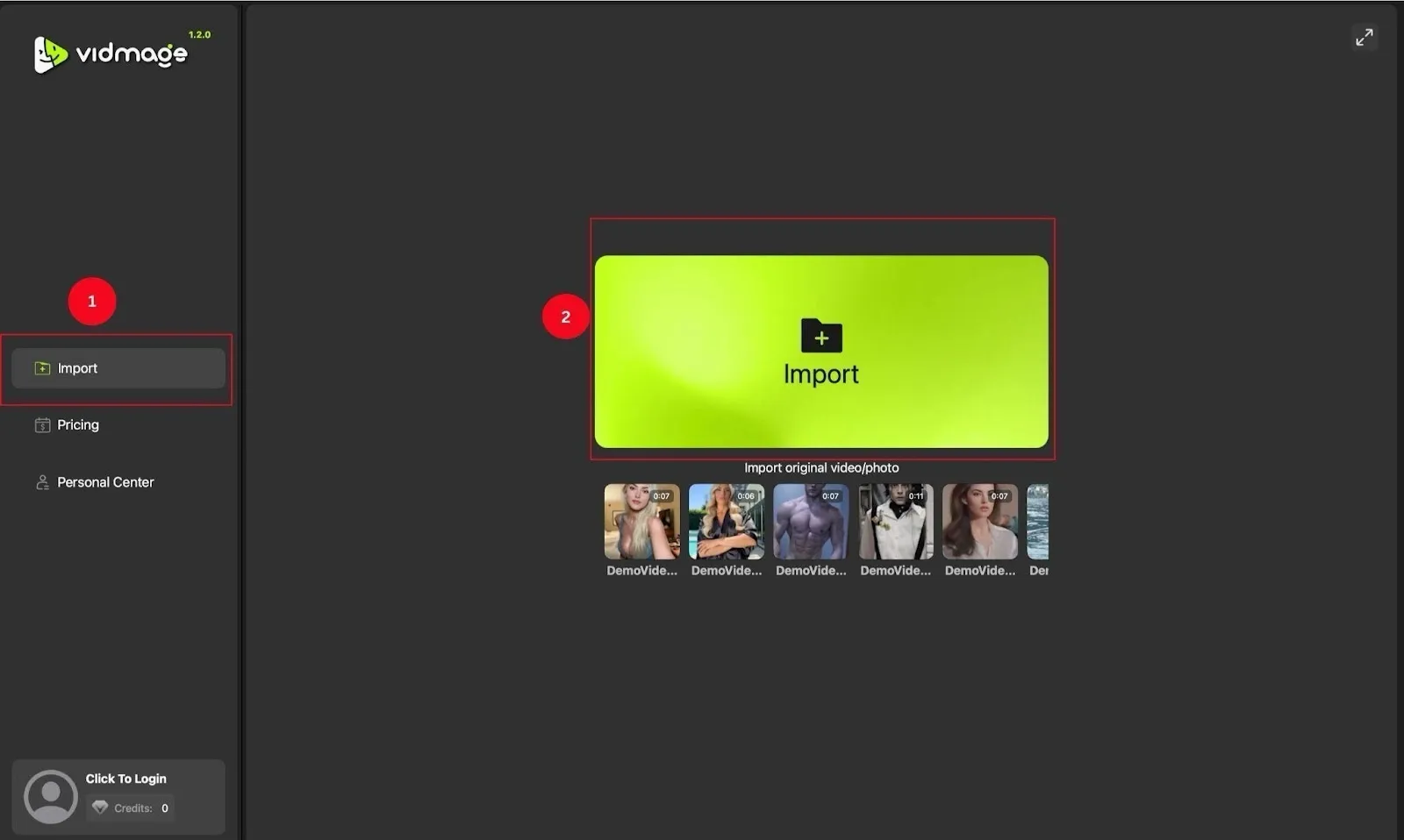 Import the image or video into the app