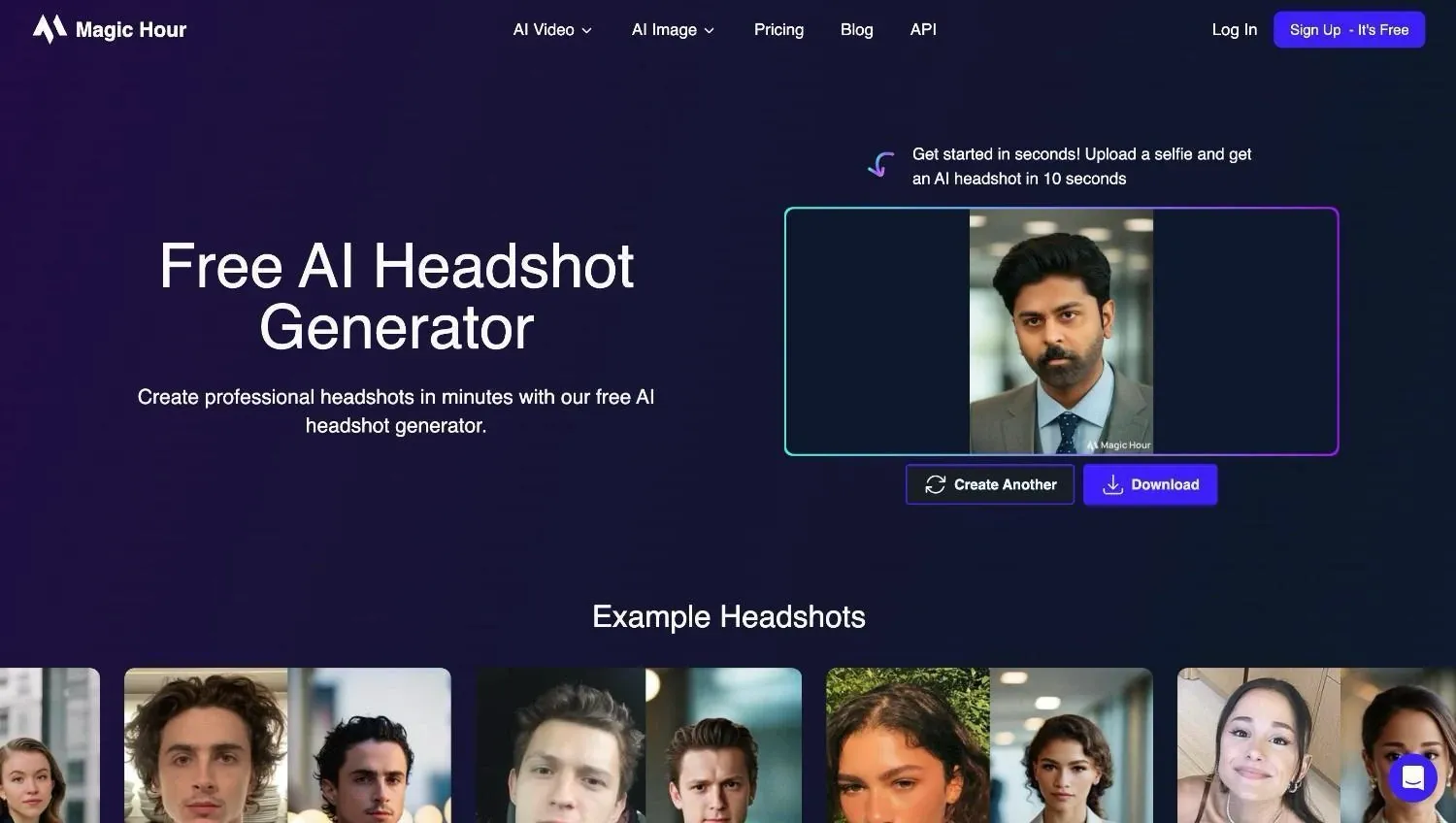 Magic Hour AI headshot face swap