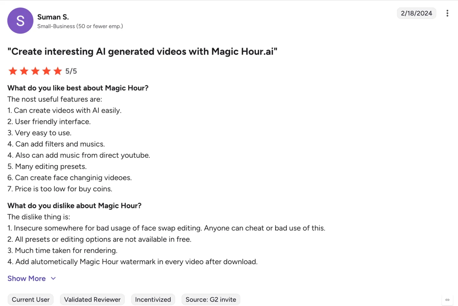 Magic Hour review on G2