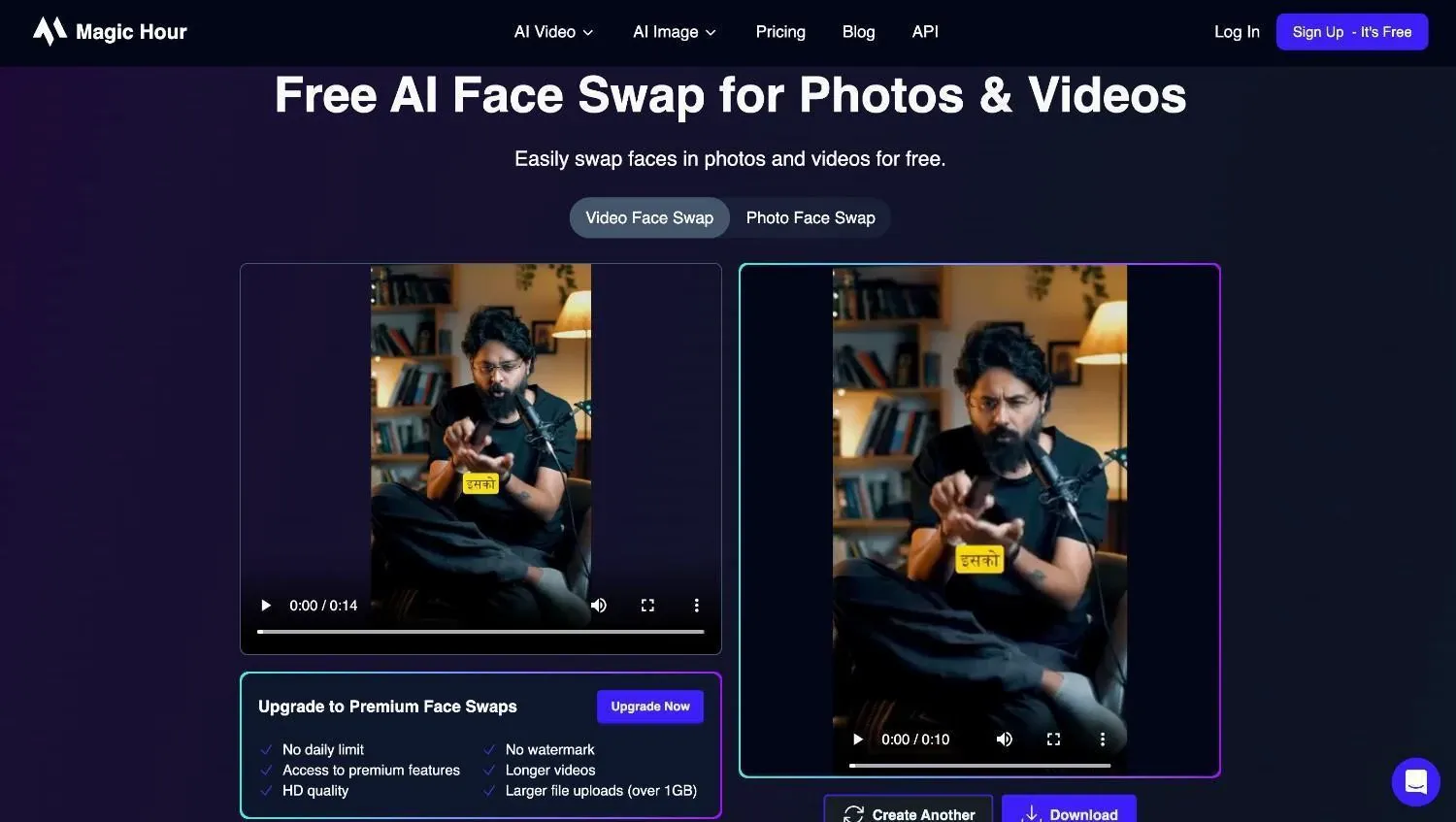 Magic Hour video face swap