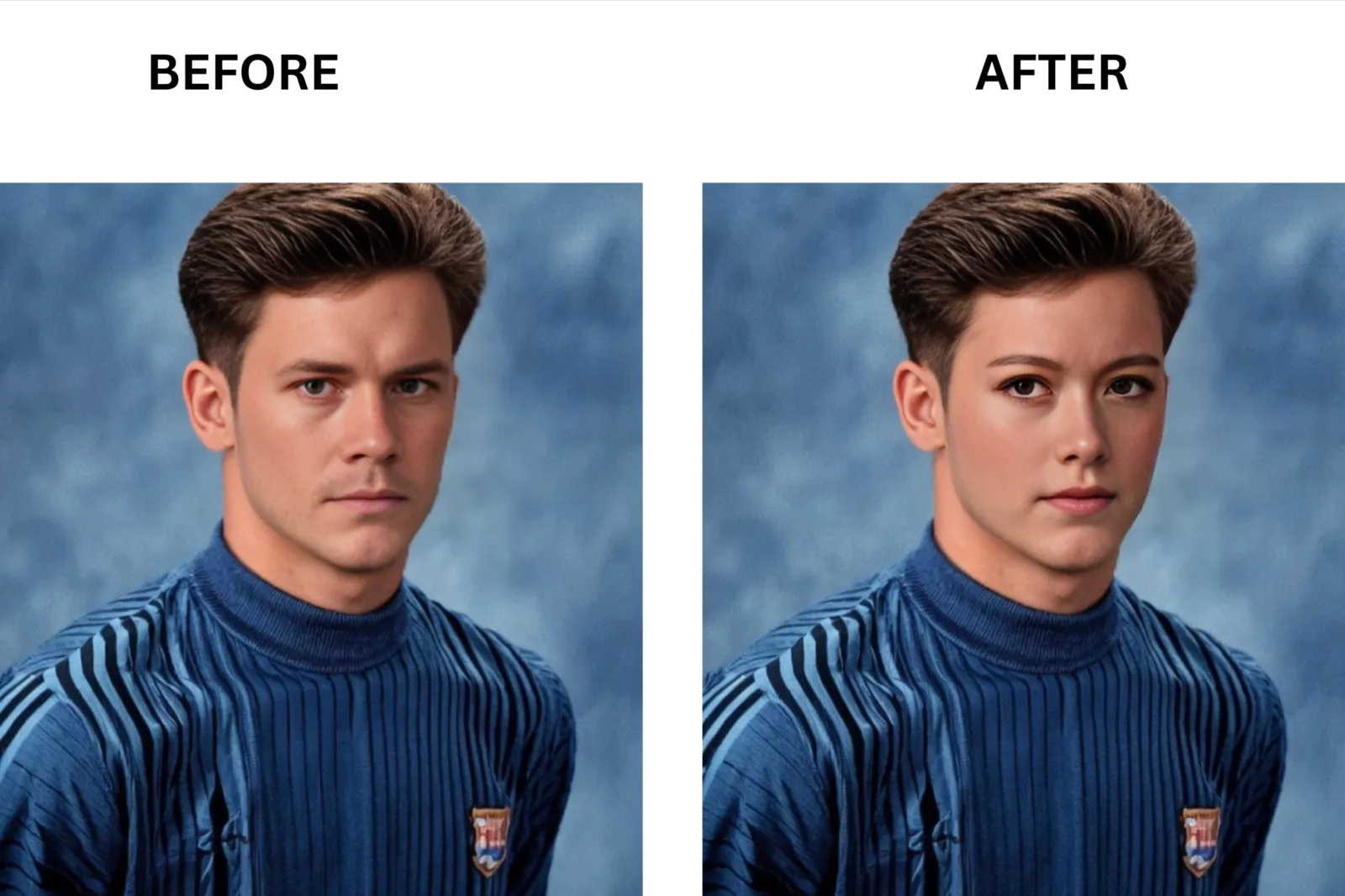 VidMage face swap before and after