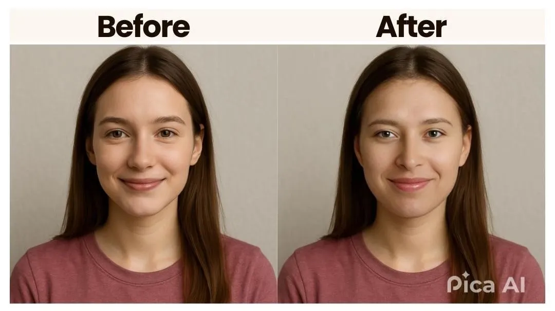 Pica AI before and after face swap