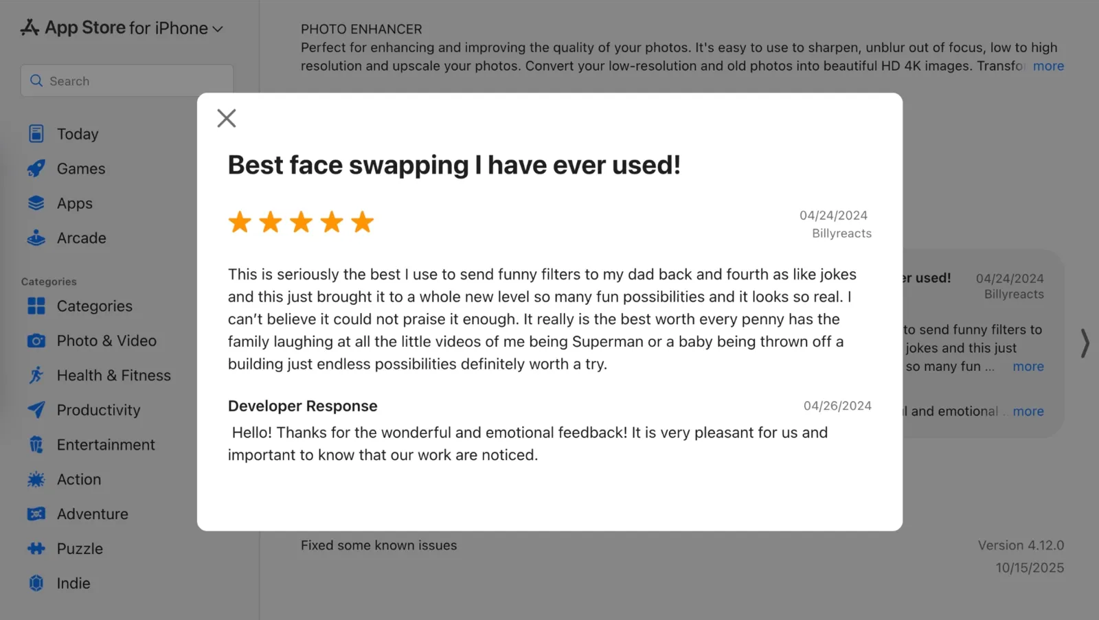 Pica AI Face Swap review on Trustpilot