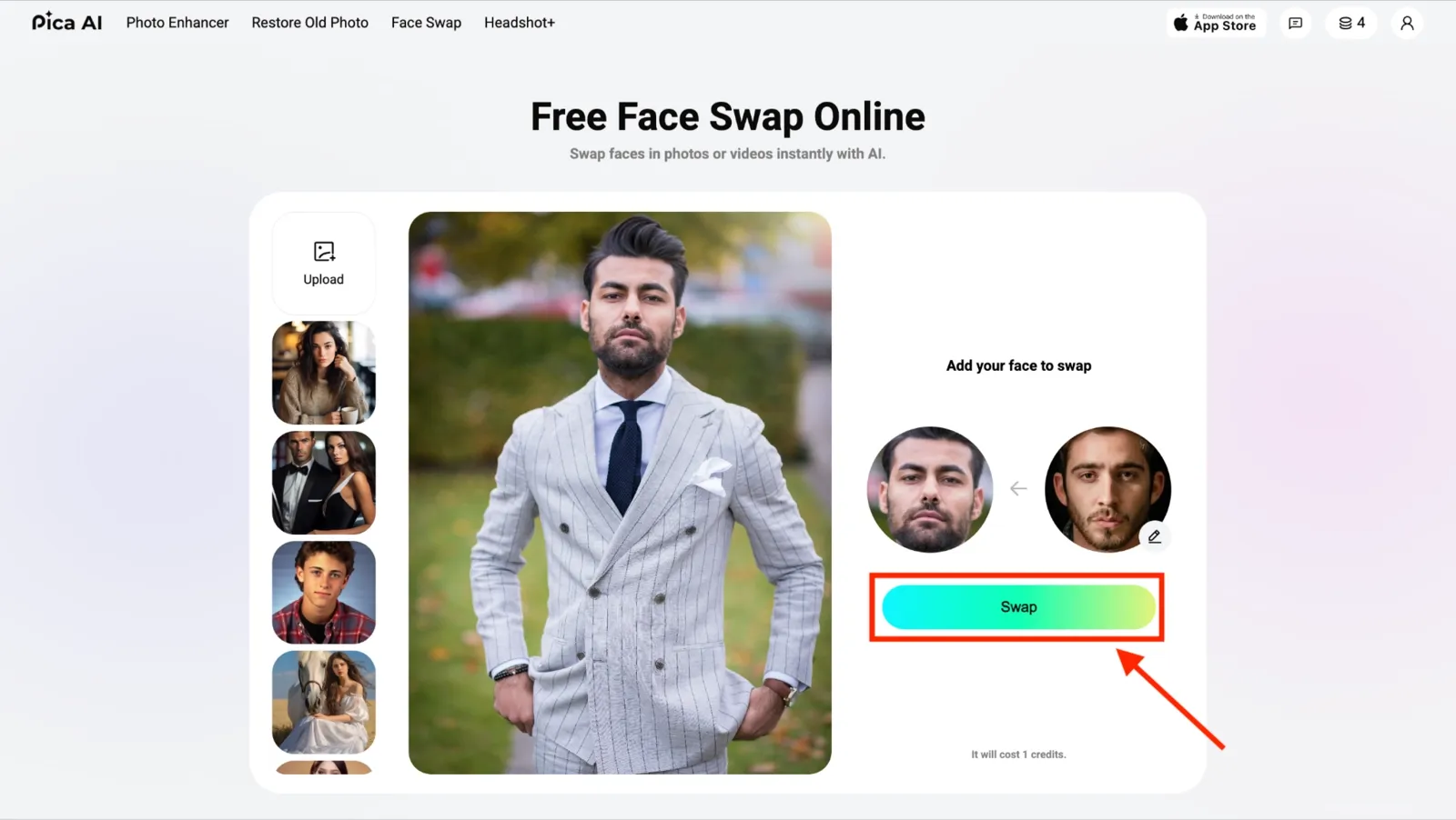 Change faces with Pica AI Face Swap