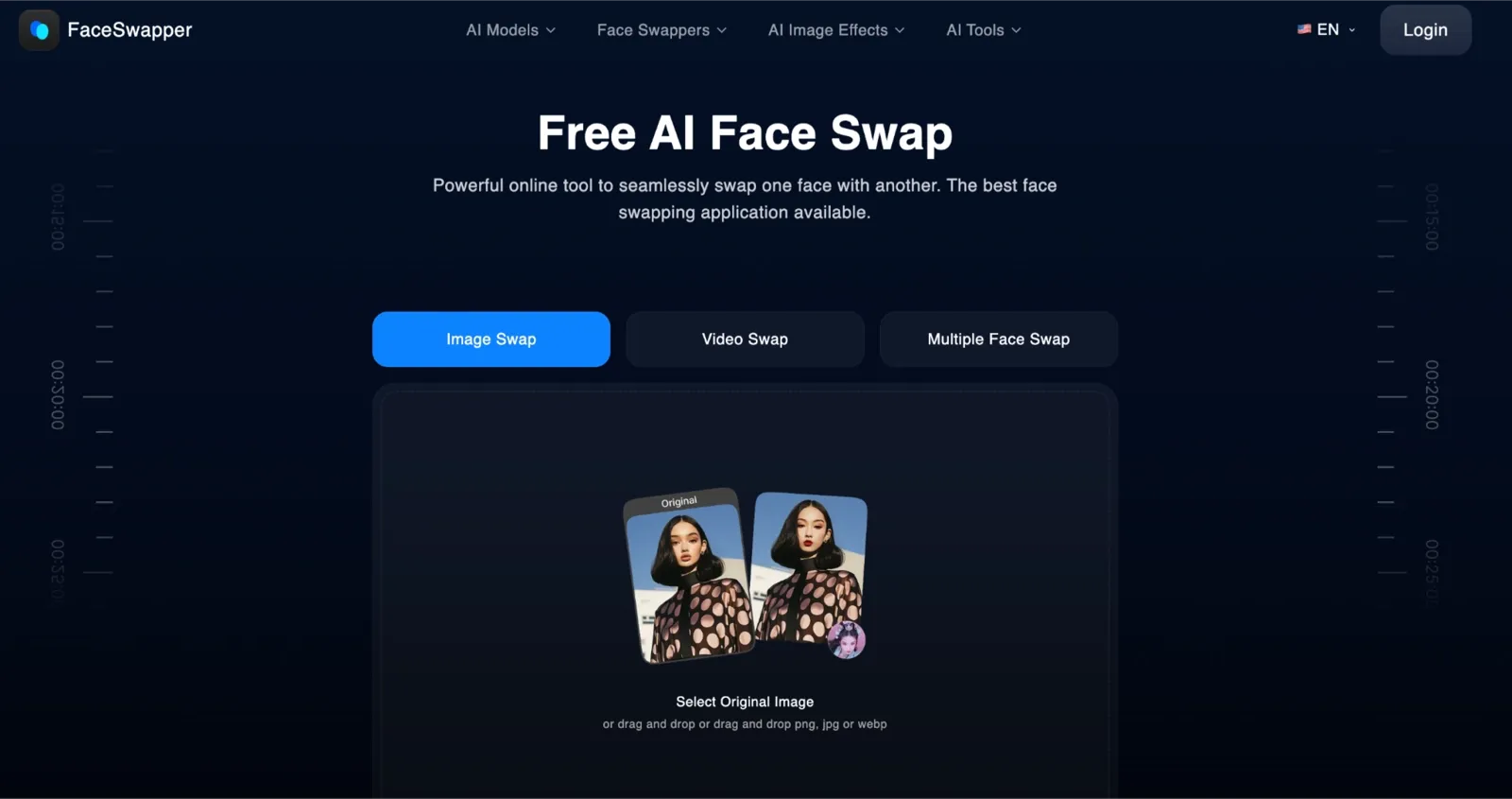 Vendor UI screenshot from FaceSwapper