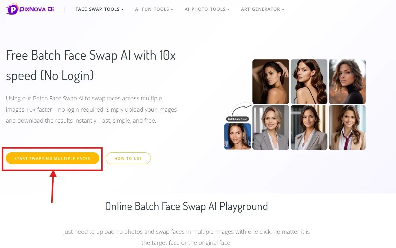 PixaNova AI face swap feature