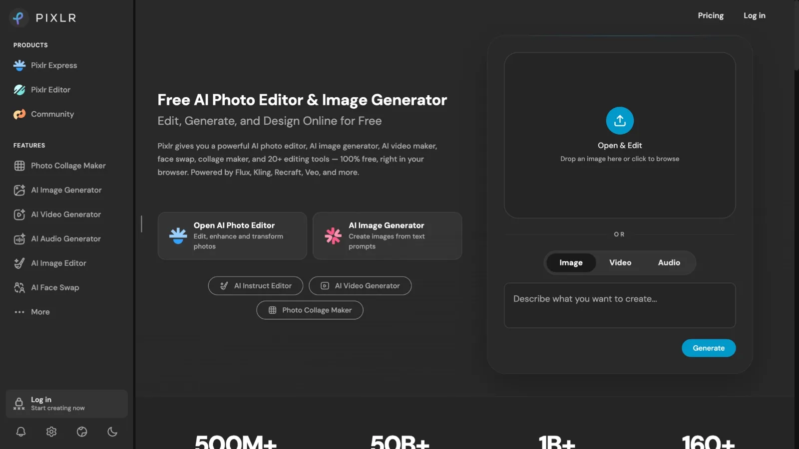 Pixlr face swap homepage