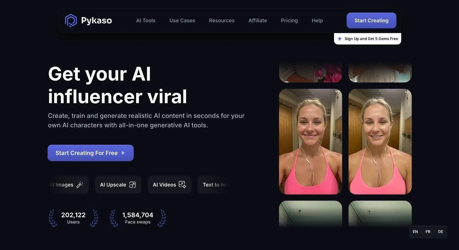 Pykaso best live face swap apps homepage