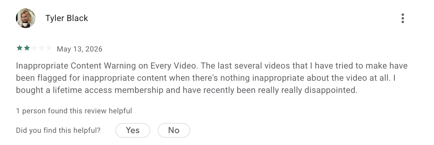 Reface AI Google Play review