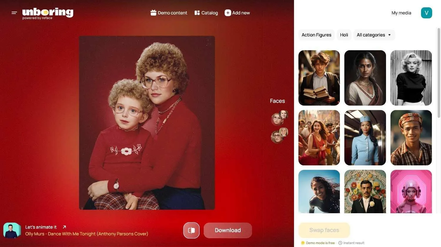 Reface AI multiple face swap feature