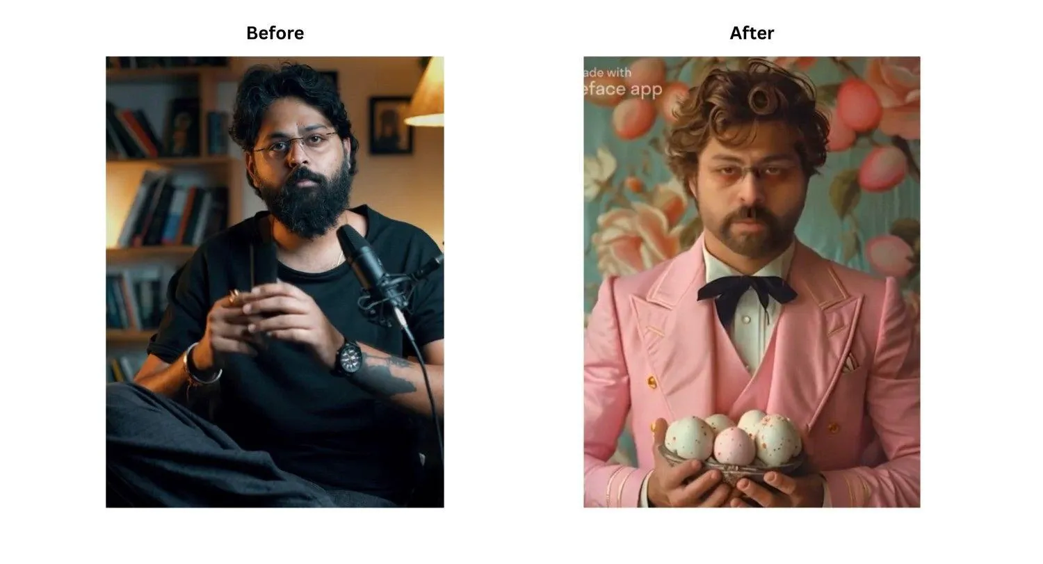 Reface best face swap apps before and after results