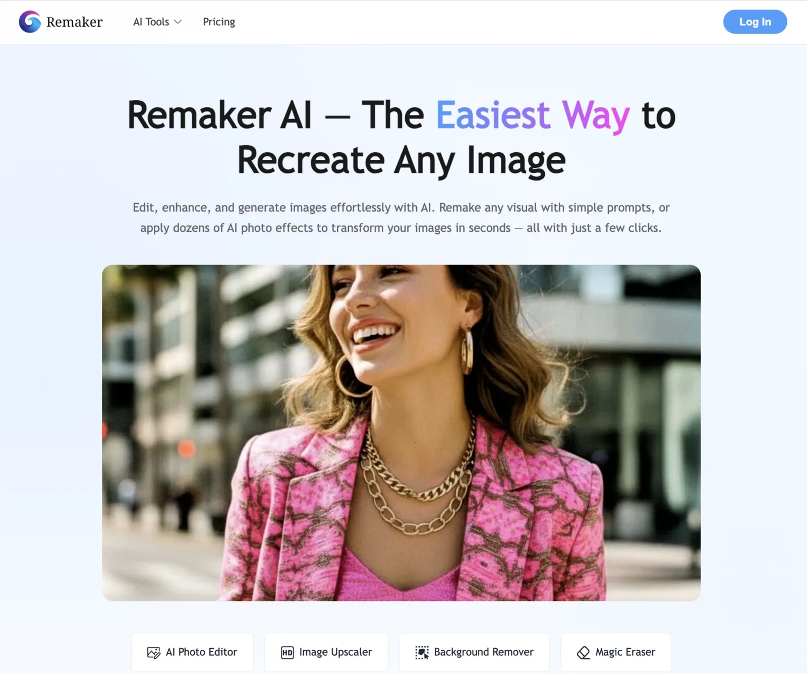 Remaker AI Face Swap homepage