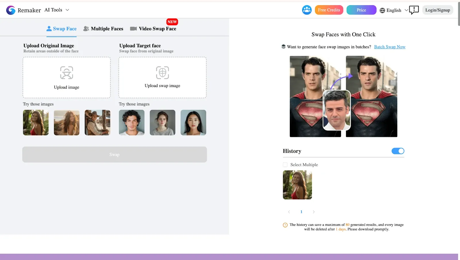 Remaker AI homepage