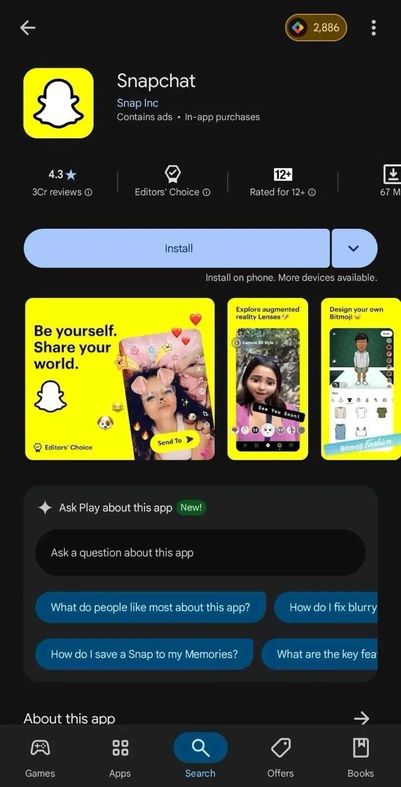 Snapchat homepage