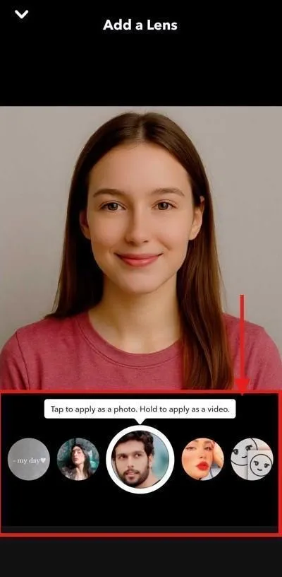 Snapchat select target image