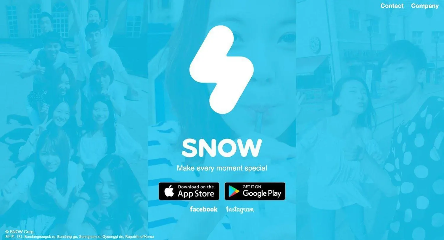 Snow best live face swap apps homepage