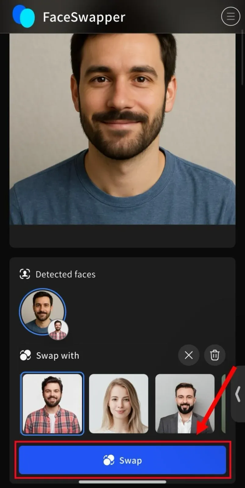 Swap both the images