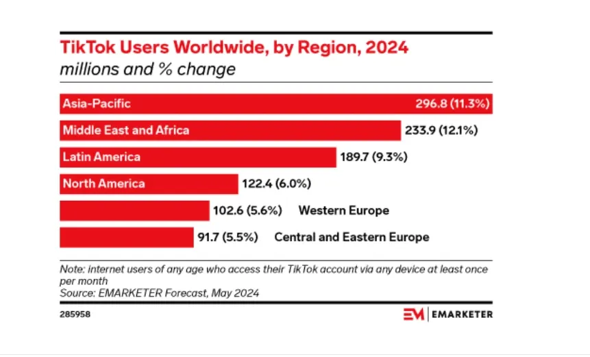 TikTok users worldwide