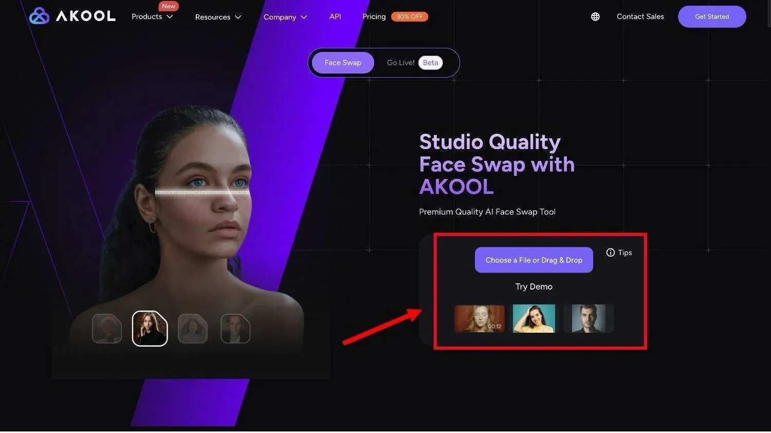 Upload the file or try the demo
