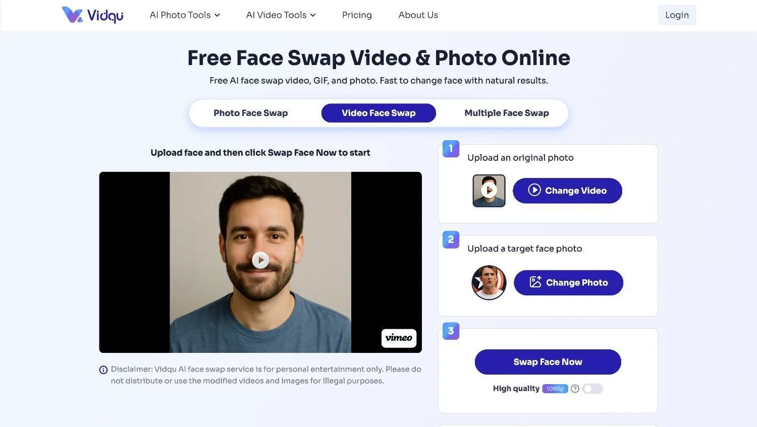 Video face swap by MioCreate