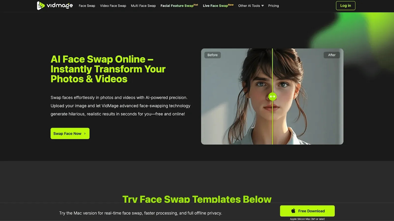 VidMage AI homepage