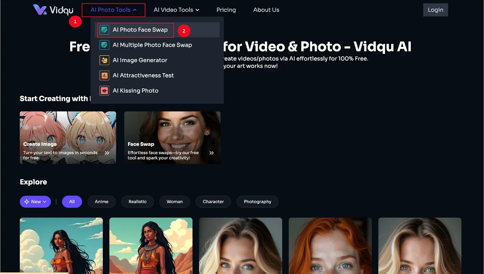 Vidqu AI photo tools
