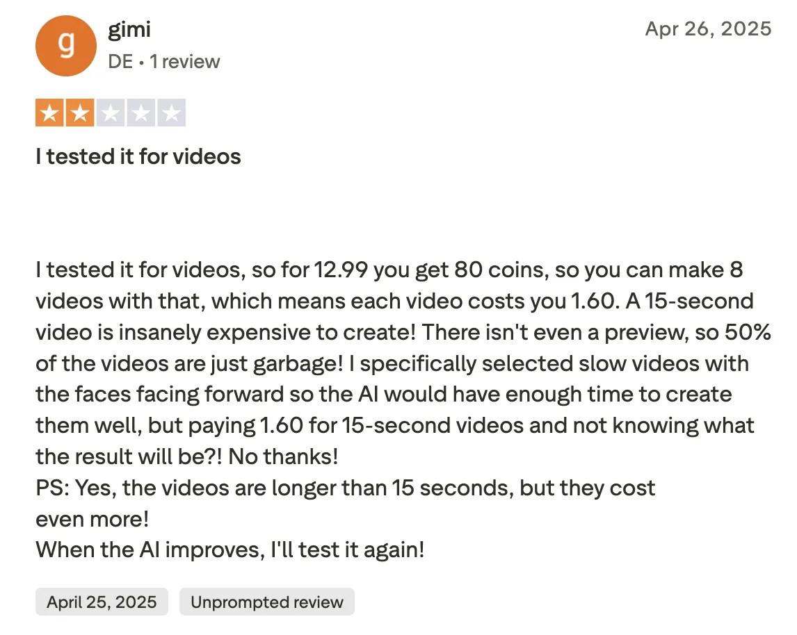 Vidwud Trustpilot review