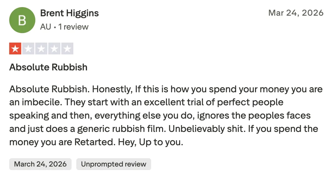 Vidwud Trustpilot review